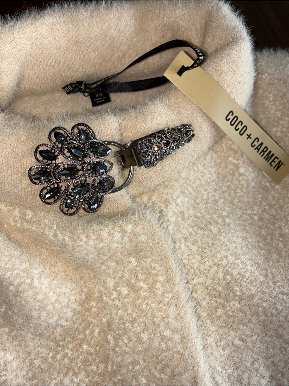 Coco + Carmen dress coat romantic ornate clasp snap buttons lightweight NWT’s XS